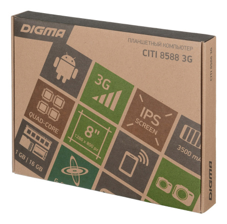 Планшет 8" Digma CITI 8588 3G SC7731E 4C/1Gb/16GbG/And8.1/черный