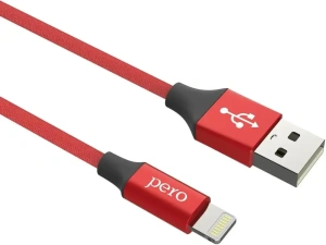 Кабель USB 2.0 A вилка - Lightning 8-pin 1 м Pero DC-02 красный