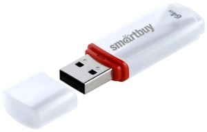 Карта USB2.0 64 GB SMARTBUY CROWN WHITE