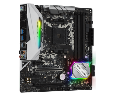 М/П SOC-AM4 Asrock B450M STEEL LEGEND 4xDDR4 mATX AC`97 8ch(7.1) GbLAN RAID+H