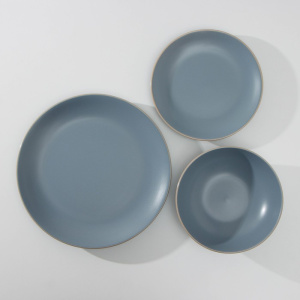 Набор столовый Доляна «Ваниль», керамика, голубой, 18 пр.(9377087)