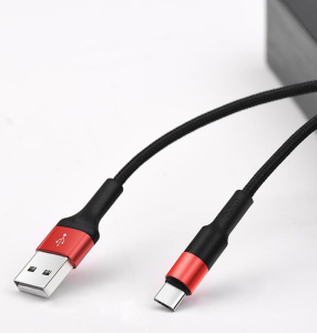 Кабель USB 2.0 A вилка - Type C 1 м HOCO X26 Xpress черно-красный