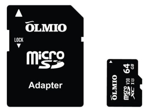 Карта micro-SD 64 GB Olmio Pro UHS-I U3 V30 с адаптером