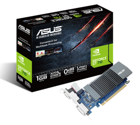 Видеокарта Asus PCI-E GT710-SL-1GD5-BRK NV GT710 1024Mb 32b GDDR5 954/1800 DVIx1/HDMIx1/CRTx1/HDCP R