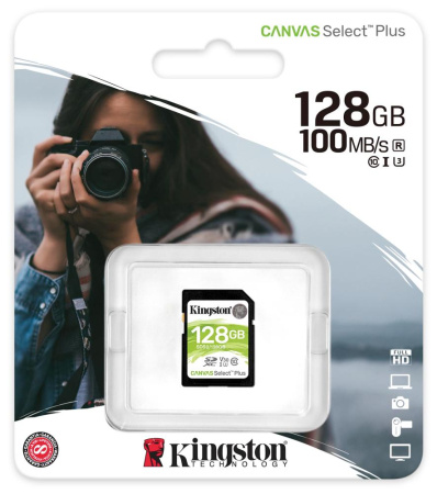 Карта SD 128 GB Kingston SDS2/128GB Canvas Select Plus Class10