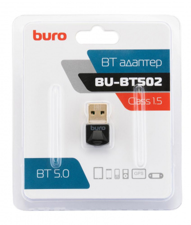 Контроллер Bluetooth Buro BU-BT502 Bluetooth 5.0+EDR class 1.5 20м черный