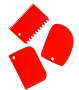 Набор кондитерских шпателей, 3 пр., красных (7877824)