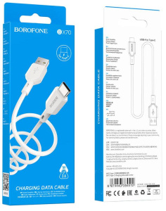 Кабель USB 2.0 Type C - Type C 1 м Borofone BX70 3A белый