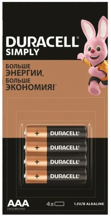 Батарейка Duracell LR03 Simply 4 шт