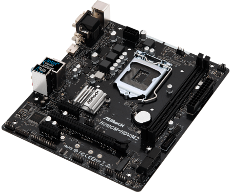 М/П SOC-1151v2 Asrock H310CM-HDV/M.2 2xDDR4 mATX AC`97 8ch(7.1) GbLAN+VGA+