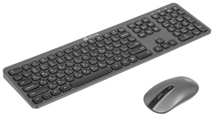 Клавиатура + мышь Oklick 300M черный USB беспроводная
