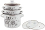 Набор посуды КМЗ "Адажио 5-1 Люкс", кастрюли, эмаль,белый, 6 пр (366178)