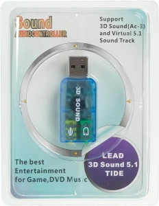 Звуковая карта USB TRUA3D (C-Media CM108) 2.0 channel out 44-48KHz (5.1 virtual channel) RTL