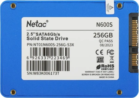 SSD 2,5" SATA 256Gb Netac SATA-III NT01N600S-256G-S3X N600S 2.5"