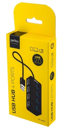 Коммутатор USB 2.0 Perfeo PF-H044 Black