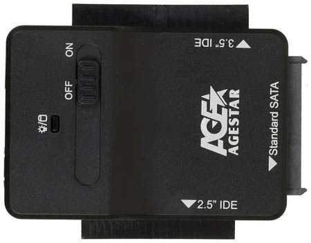 Док станция для HDD AgeStar 3FBCP1 SATA IDE пластик черный (*9)