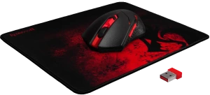 Мышь RedDragon M601WL-BA черный/красный игровая + коврик для мыши