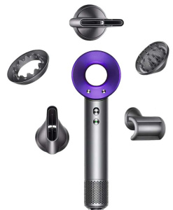Фен Hair Dryer, проф., 5 магнт.насадок, фиолетовый (пурпурный) с креплением