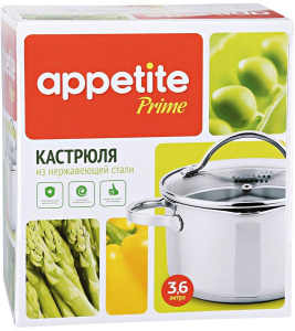 Кастрюля APPETITE Prime, нерж., 3,6 л.