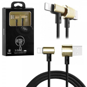 Кабель USB 2.0 A вилка - 8pin 1 м Baseus T-type магнитный (Gold Black)