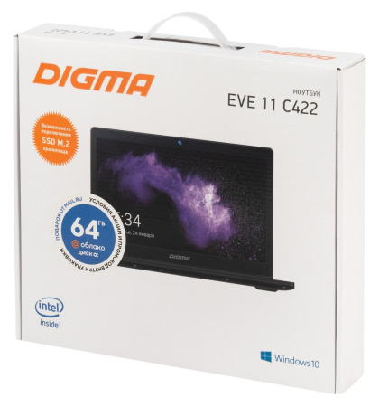 Ноутбук 11.6" Digma EVE 11 C422 Cel J4005/4Gb/SSD64Gb/IPS/W10HSL64