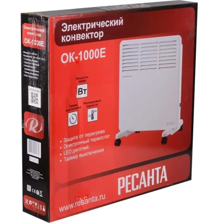 Обогреватель конвекторный РЕСАНТА ОК-1000Е (LED) (67/4/12)(*7)