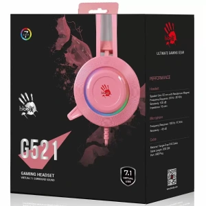 Гарнитура A4 Bloody G521 розовый 2.3м