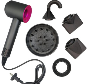 Фен Supersonic Hair Dryer, проф., 7 магнит. насадок, розовый