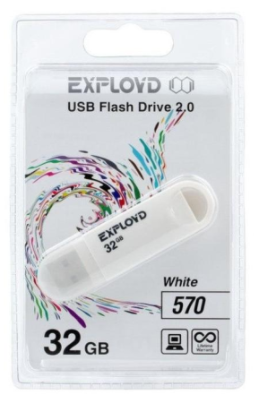 Карта USB2.0 32 GB EXPLOYD 570 белый