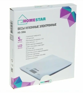 Весы кухонные электронные HOMESTAR HS-3006 (002815) серебряный