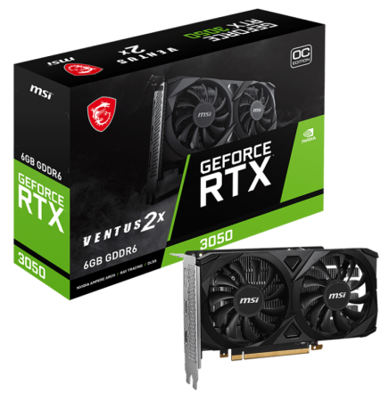 Видеокарта RTX 3050 6 Gb MSI PCI-E VENTUS 2X OC