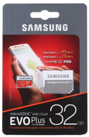 Карта micro-SD 32 Gb SAMSUNG MB-MC32GA/RU EVO PLUS (+ адаптер)