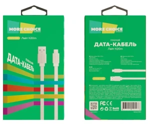 Кабель USB 2.0 A вилка - microUSB 1 м More choice K20m White