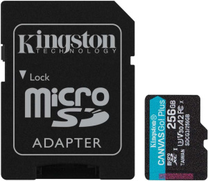 Карта micro-SD 256 GB Kingston Class10 Canvas Go! Plus + adapter