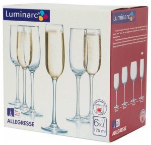 Набор бокалов для шампанского Luminarc Allegresse J8162 175 мл 6шт