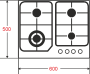 Стол газовый ATLAN 4 PA 60 IN MSTSQ (*7)