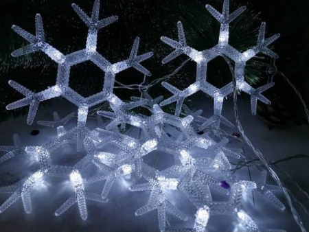Электрогирлянда BIKSON "Снежинки" LED, белый,  6 снежинок, 6 звезд + коннектор (O0416-86)