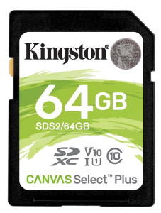 Карта SD 64 GB Kingston SDS2/64GB Canvas Select Plus Class10