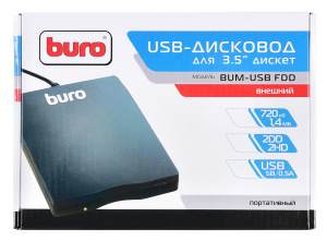 Привод USB FDD Buro BUM-USB 1.44Mb внешний черный