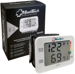 Тонометр автоматический MediTech МТ-70 на запястье, белый