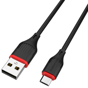 Кабель USB 2.0 A вилка - microUSB 1 м Borofone BX17 (Black)