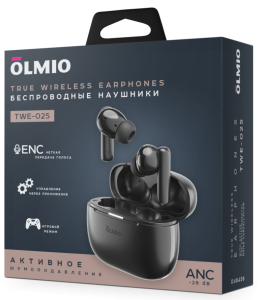 Гарнитура Bluetooth OLMIO TWE-025 черные